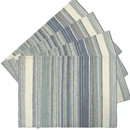 Food Network™ Table Linens*Food Network Cool Colors Woven Stripe Placemat 4-Pk.